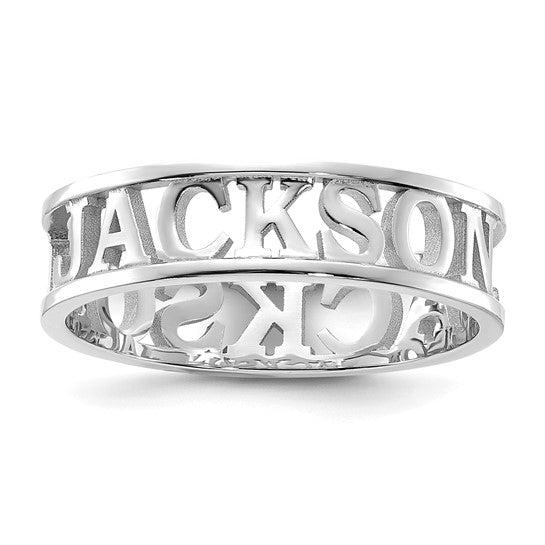 Custom Round Name Ring
