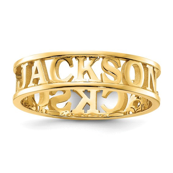 Custom Round Name Ring