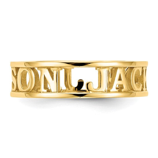 Custom Round Name Ring