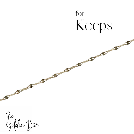 "For Keeps" 14k yellow gold lightweight link chain